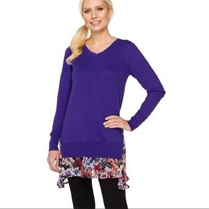 LOGO by Lori Goldstein Cotton/Cashmere Sweater